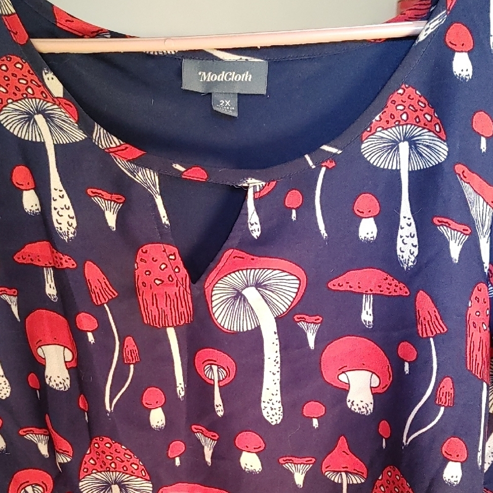Modcloth Red and Blue Mushroom Dress